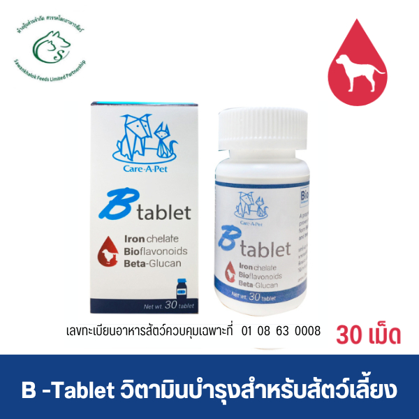 บีแท็บเล็ต B -Tablet อาหารเสริมสำหรับสุนัขและแมว 30 เม็ด | Shopee Thailand