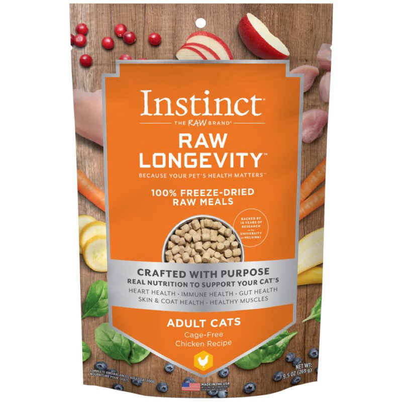 (269 g) ท๊อปปิ้งขนมอห.แมวโต (รสไก่) Instinct Raw Longevity Chicken