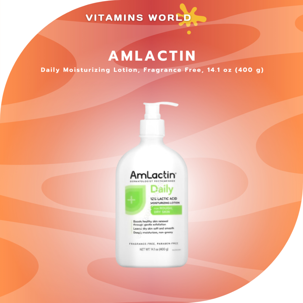 AmLactin, Daily Moisturizing Lotion, Fragrance Free, 14.1 oz (400 g) (V