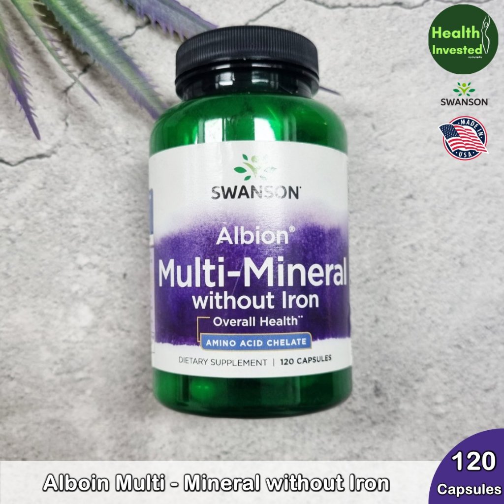Albion MultiMineral without Iron 120 Capsules อาหารเสริม วิตามิน และแร่ธาตุรวม ไม่มีธาตุเหล็ก