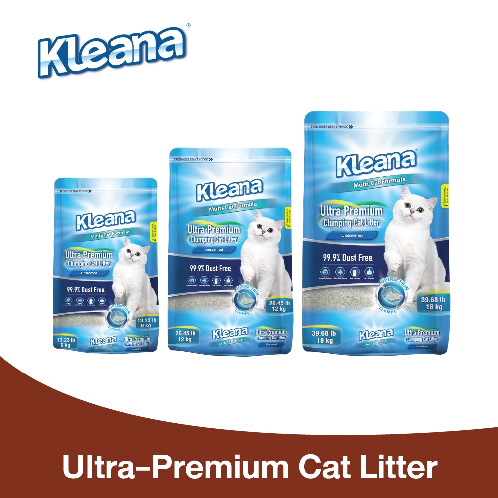 Kleana UltraPremium Cat Litter ทรายแมวภูเขาไฟ จับตัวเป็นก้อนแบนพิเศษ