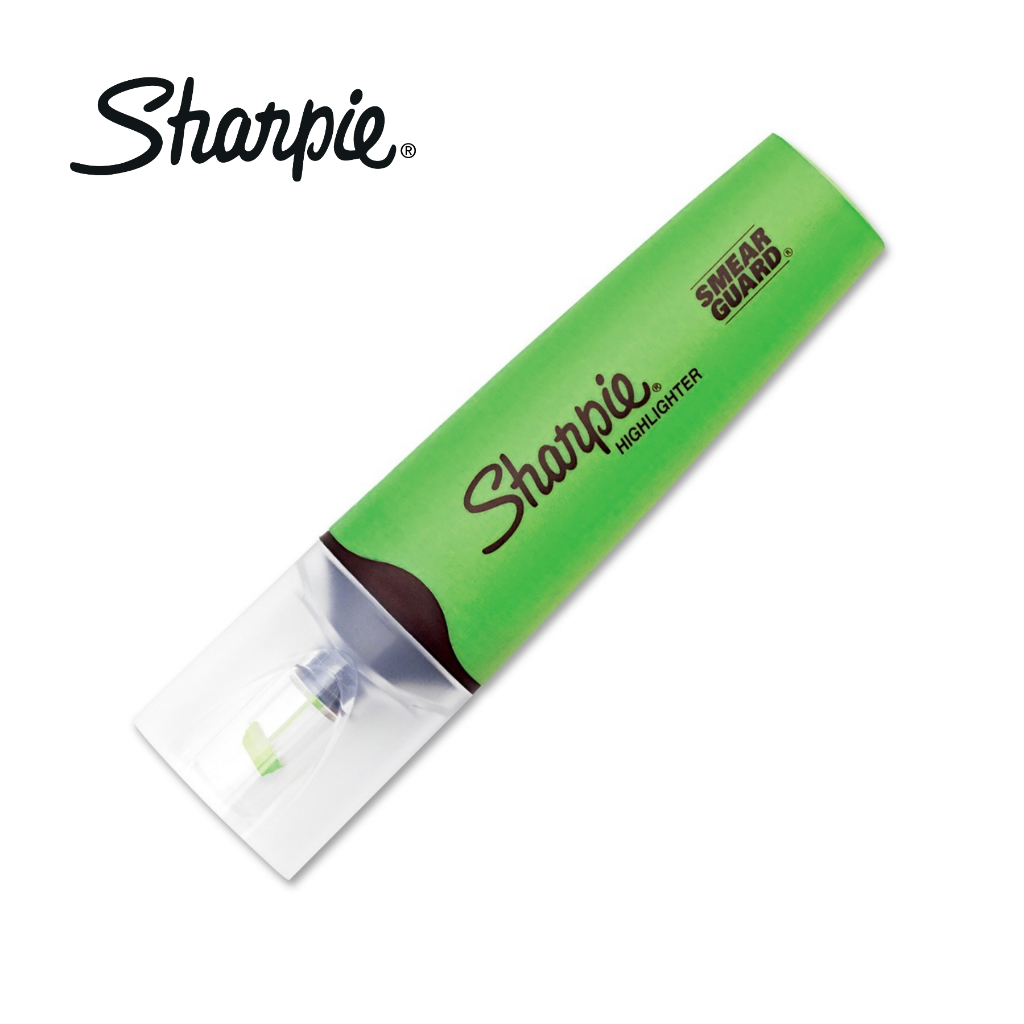 Sharpie ปากกาเน้นข้อความ ชาร์ปี้ Highlighter Clear View Smear Guard