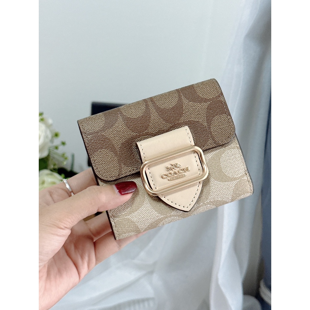 COACH SMALL MORGAN WALLET IN SIGNATURE กระเป๋าสตางค์ ไซส์เล็ก ใส่ธนบัตร ...