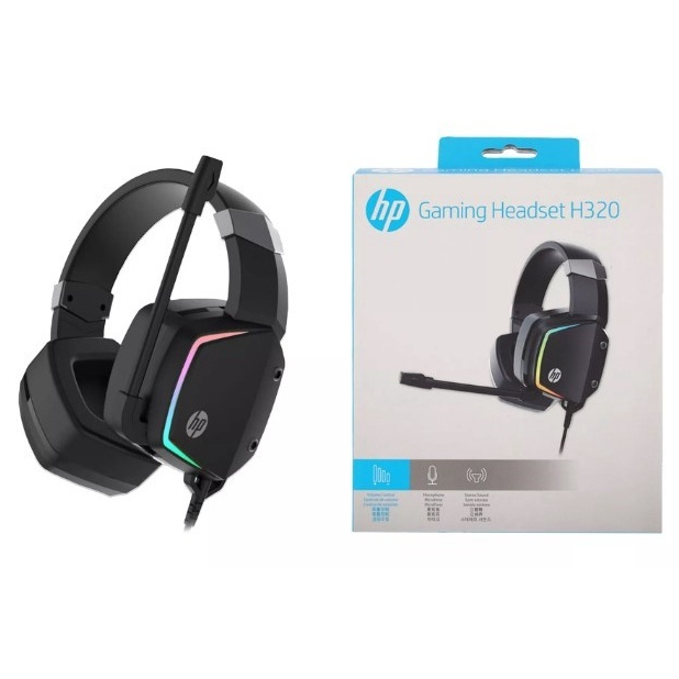 HP H320 Headset Gaming หูฟังระบบสตอริโอ เอฟเฟค LED ลำโพงขนาด 50 มม.