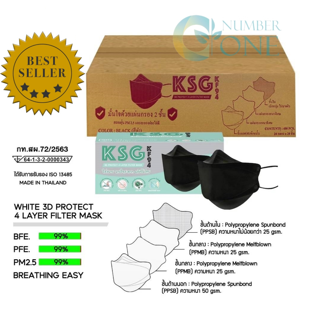 (ยกลังถูกกว่า) KSG Mask รุ่น 3D Mask หน้ากากอนามัยทรงเกาหลี ผลิตในไทย ...