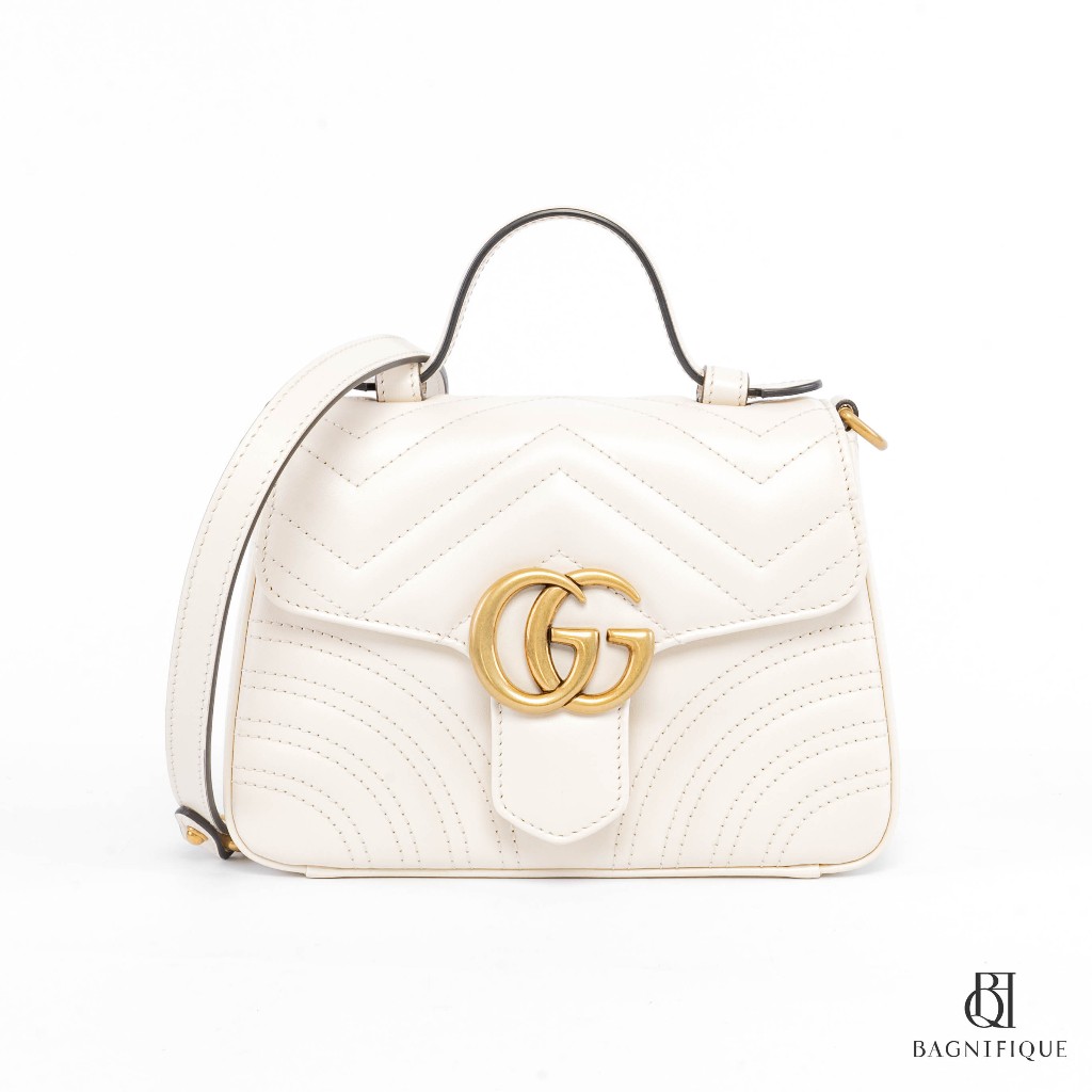 GUCCI MARMONT TOP HANDLE WHITE CALF GHW Shopee Thailand