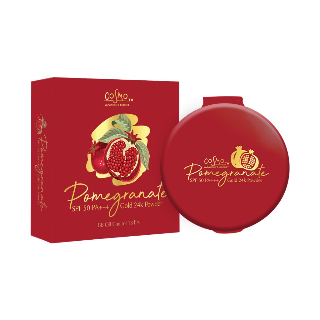 Cosmo Pomegranate Gold 24k Powder แป้งคอสโม่ สูตรทับทิมผสมทองคำ 24K ...