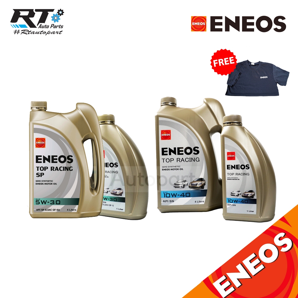 ENEOS น้ำมันเครื่องกึ่งสังเคราะห์ เอเนออส เกรด SAE 5w30 / SAE 10w40 เบนซิน 4+1L API SP 5w30