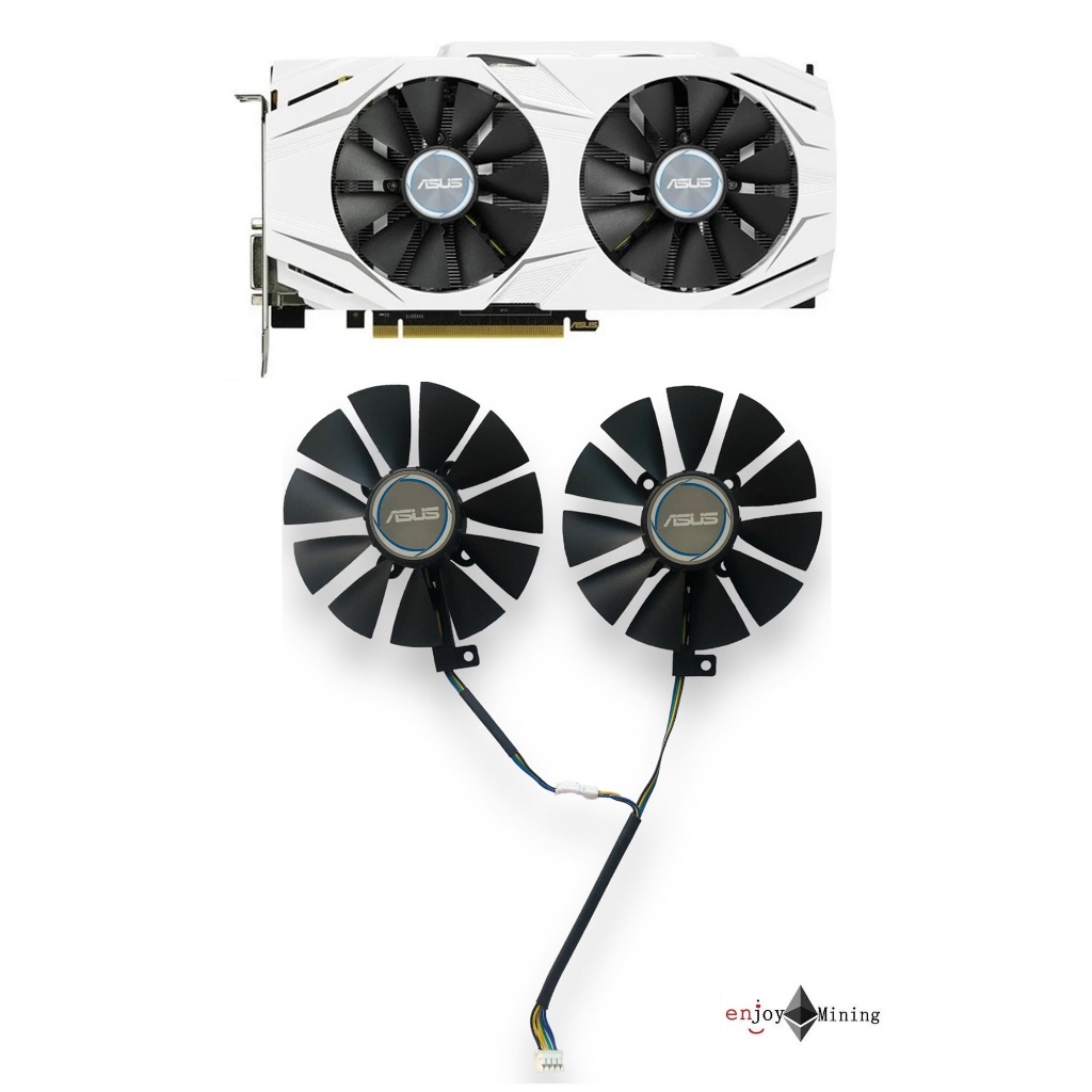 พัดลมการ์ดจอ ASUS GTX 1060 1070 RX480 DUAL Snow Leopard graphics card