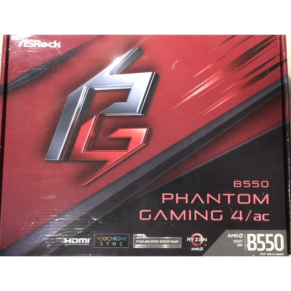 MAINBOARD (เมนบอร์ด) AM4 ASROCK B550 PHANTOM GAMING 4/AC มือสอง ประกัน ...