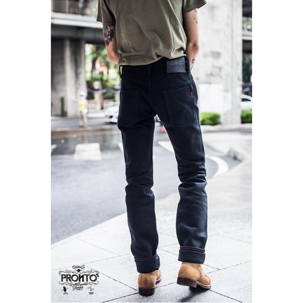 เอวจริง3738 Iron Heart 777XHSBB ผ้าริมญี่ปุ่น 25Oz Black in Black