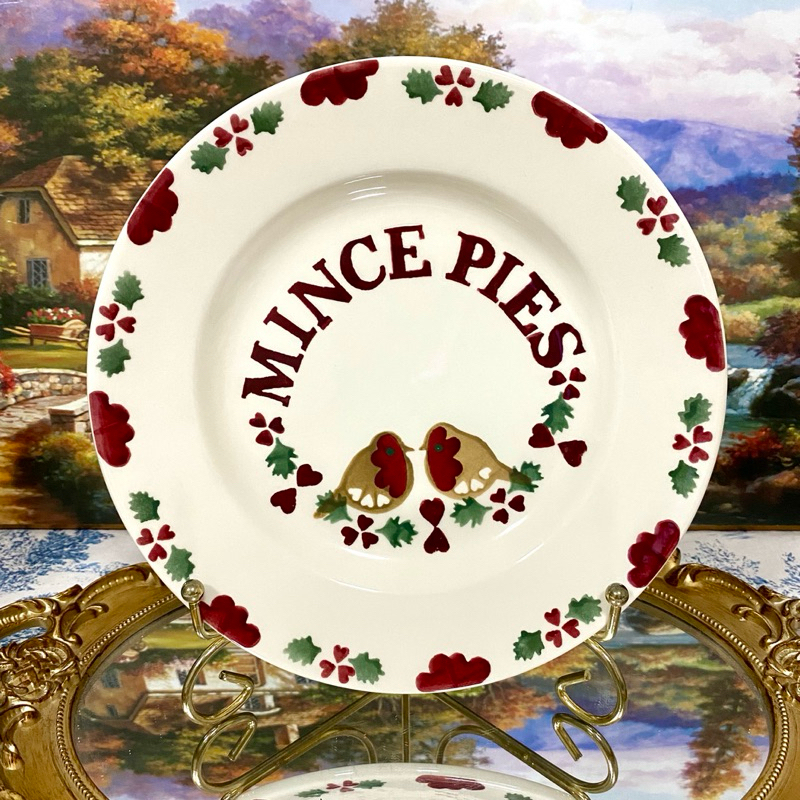 Emma Bridgewater Seconds Christmas Joy Mince Pie Plate จาน 8.5 นิ้ว
