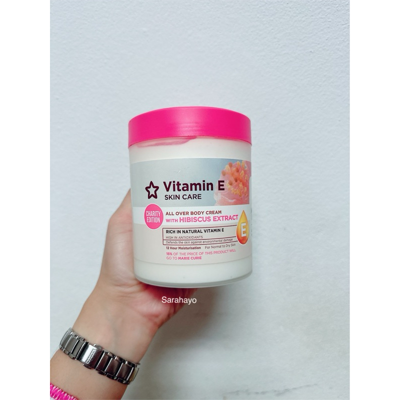 Superdrug Vitamin E Body Cream with Hibiscus Extract 465ml. ครีมบำรุง