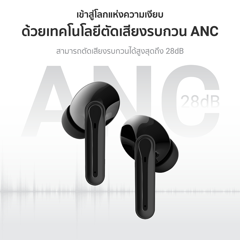 iSuper Evo Buds ANC Lite หูฟังไร้สาย Bluetooth 5.3 ตัดเสียงรบกวน Game Mode ต่อแอปฯ iSuper Play