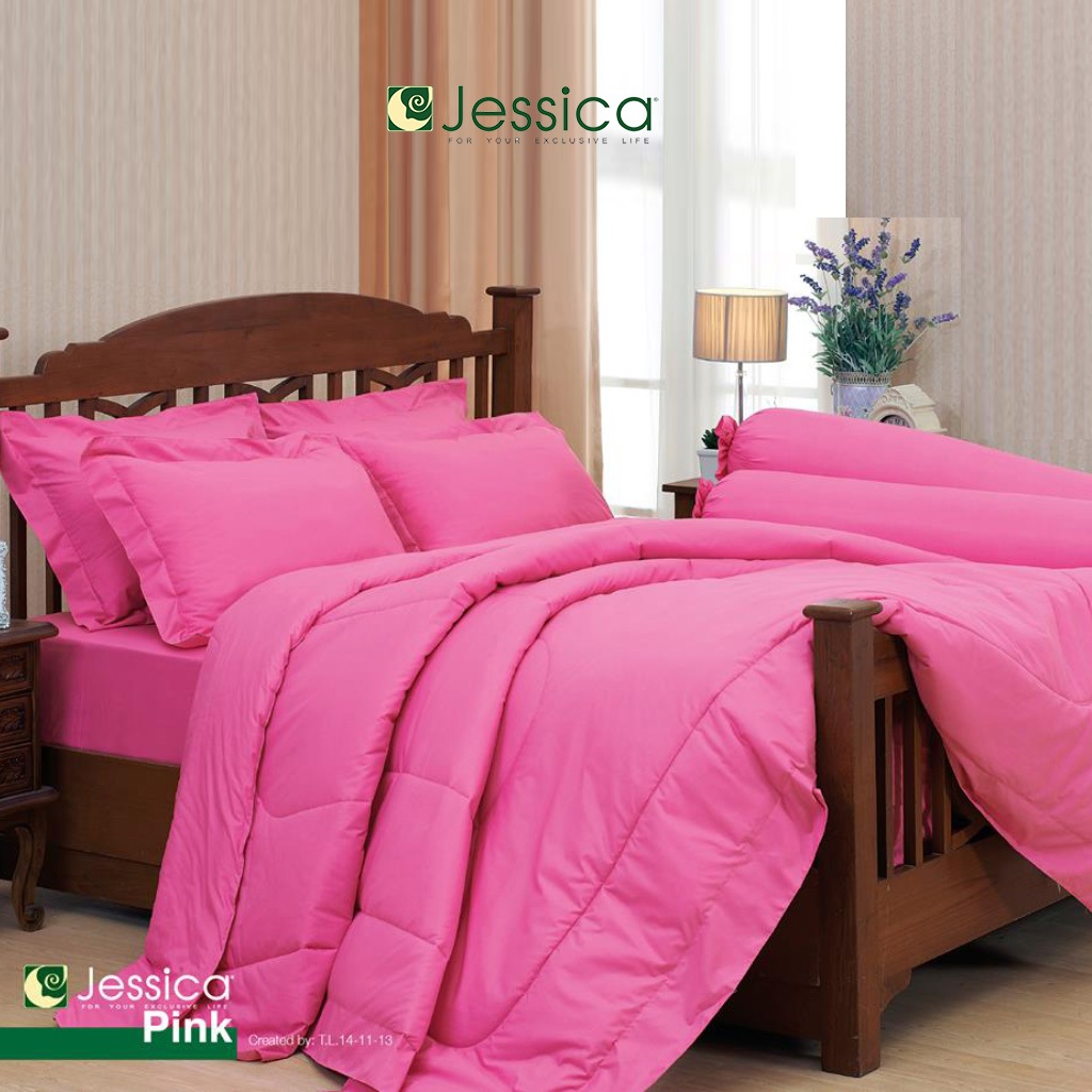 Jessica ชุดผ้าปูที่นอน ขนาด 3.5ฟุต + ผ้านวม 60x80นิ้ว (4ชิ้น) ลายPink ...
