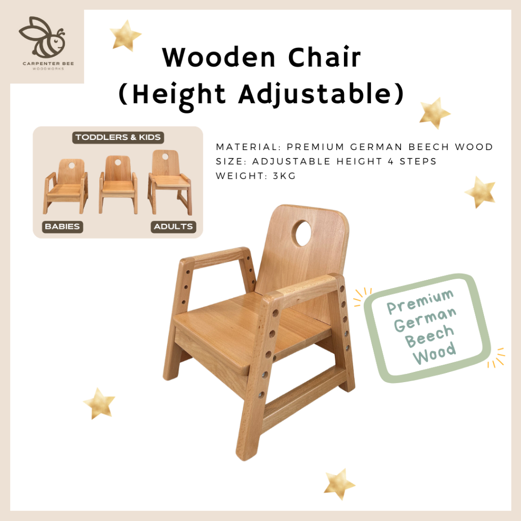 509 Sky Adjustable Wooden Chair - White, Durable Beechwood, Kids Furniture main image 0