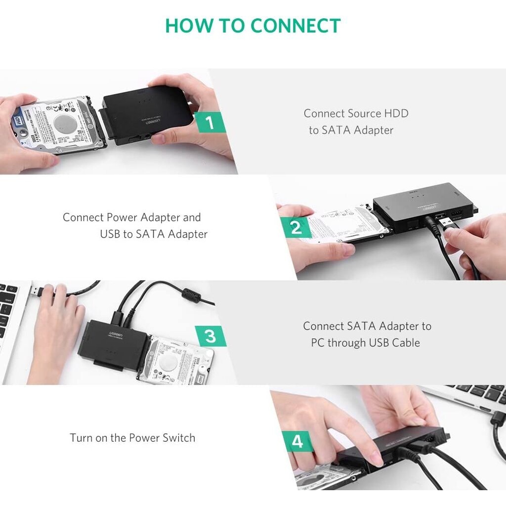 UGREEN 30353 USB 3.0 to SATA IDE Adapter with Power Adapter | Shopee ...
