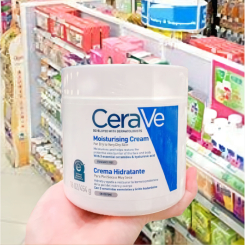 มอยซ์เจอร์ไรซิ่ง เซราวี CeraveMoisturizingCream เซราวีครีมบำรุงผิวหน้าและผิวกายสำหรับผิวเเห้งถึงเเห้งมาก 85/340/454g