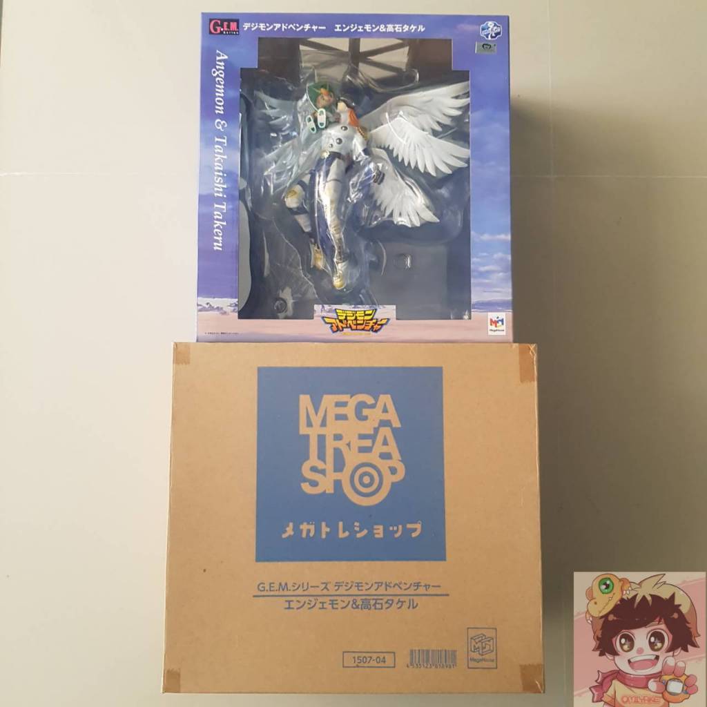 Megahouse Digimon Adventure: Angemon & Takeru – Figura G.E.M. PVC, Altezza 22,9 Cm, Import Giappone
