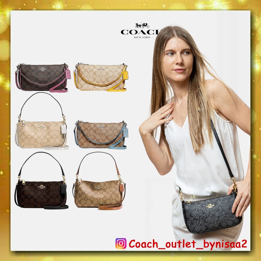Coach Messico Top Handle Pouch In Signature Shopee Thailand