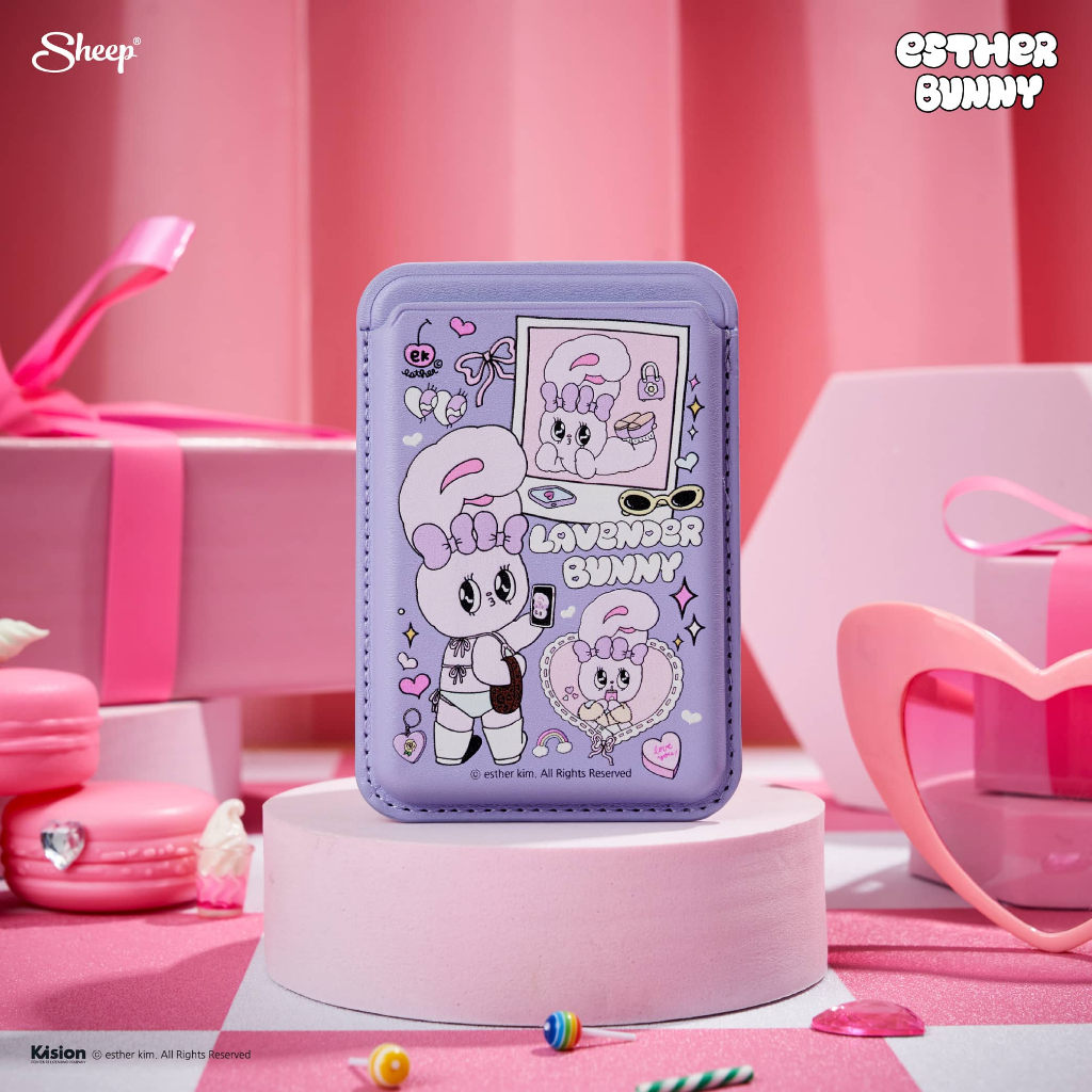 Esther Bunny Limited Collection ] MS Wallet  ที่ใส่บัตรแม่เหล็กแปะหลังโทรศัพท์มือถือ สำหรับเคสแม่เหล็ก ลายเอสเธอร์บันนี่  | Shopee Thailand