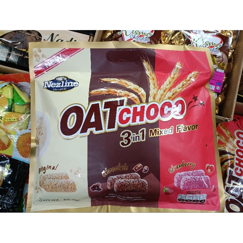 OAT CHOCO 3in1 Mixed Flaver ขนมข้าวโอ๊ต ธัญพืชอัดแท่ง | Shopee Thailand