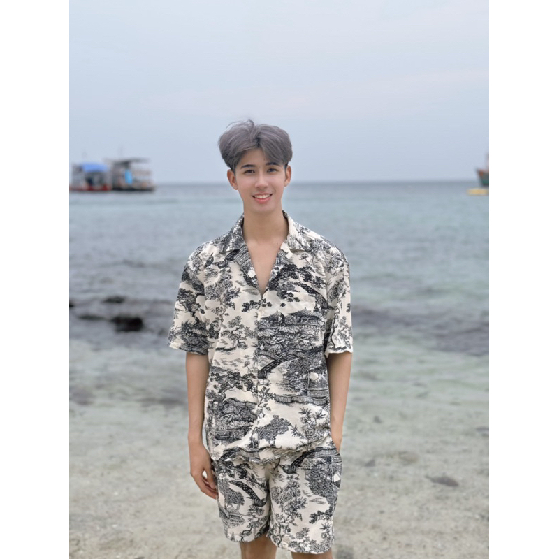 ชุดเซต เสื้อเชิ้ตแขนสั้น กางเกงขาสั้น