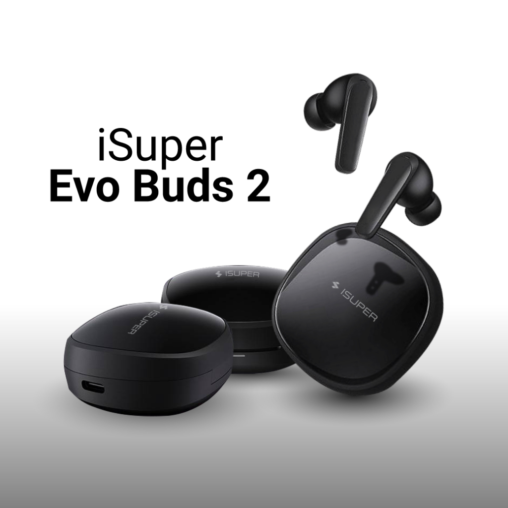 iSuper Evo Buds 2 หูฟังไร้สาย Bluetooth 5.3 มี Game Mode ไมค์ตัดเสียงรบกวน แบตอึด