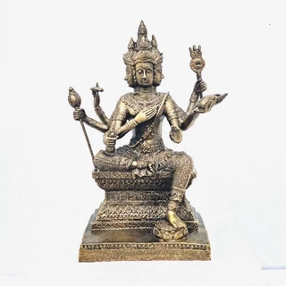 พระพรหม 4 หน้า ฐาน 6.5 นิ้ว สูง 11.5 นิ้ว เนื้อมวลสารเเร่เหล็กน้ำพี้ จากบ่อเหล็กน้ำพี้ จ.อุตรดิตถ์ photo