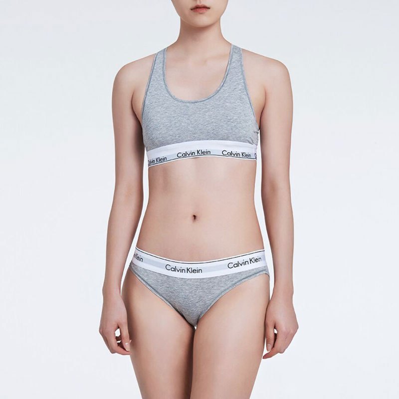 Calvin Klein เสื้อชั้นในผู้หญิงกางเกงในหญิงชิ้นชุดบราไร้โครง Modern Cotton Bralette Shopee 7749