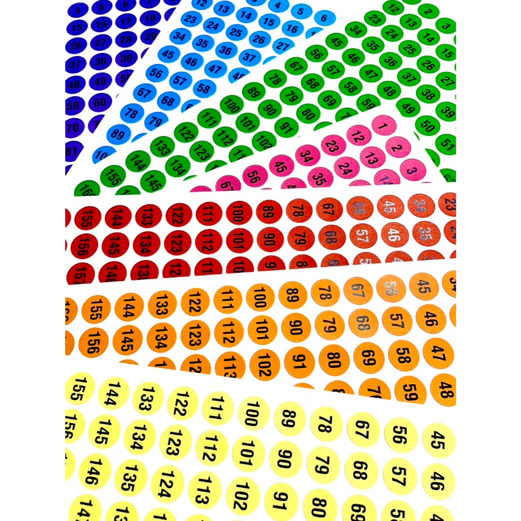See-D Labels สติ๊กเกอร์กระดาษชนิดสี วงกลม 16 มม พร้อมรันนิ่ง ตัวเลข 1 ...