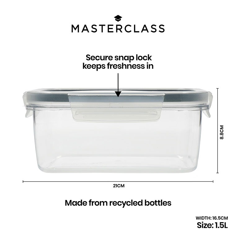 MasterClass Eco Smart Snap Storage Food Container BPA-free, stain and ...
