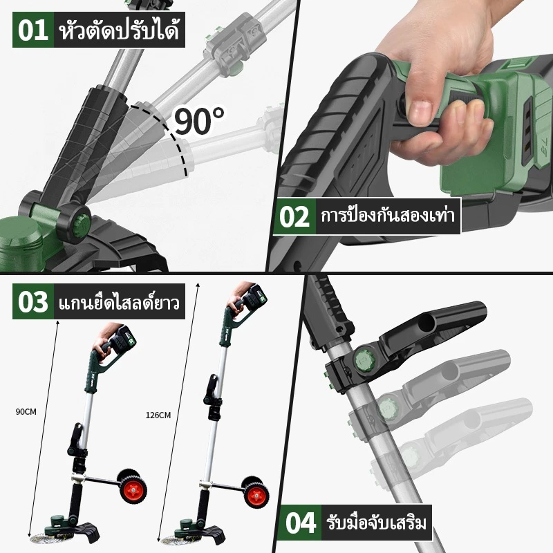 TANZU รุ่น TZ-LM-2000 เครื่องตัดหญ้าไฟฟ้า 8" เครื่องตัดหญ้าไร้สาย เครื่องตัดหญ้าไฟฟ้า มอเตอร์ BL เครื่องตัดหญ้า กำลังไฟสูง เครื่องตัดหญ้าแบตเตอรี่