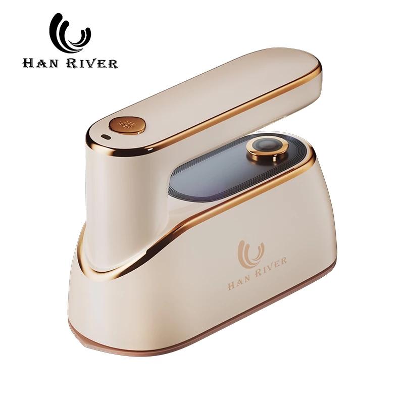 HAN RIVER เตารีดไฟฟ้า เตารีดไอน้ําพกพา 1300W ร้อนเร็ว 10 วินาที หมุนที่จับพับ แผงใหญ่ 16.5 ซม