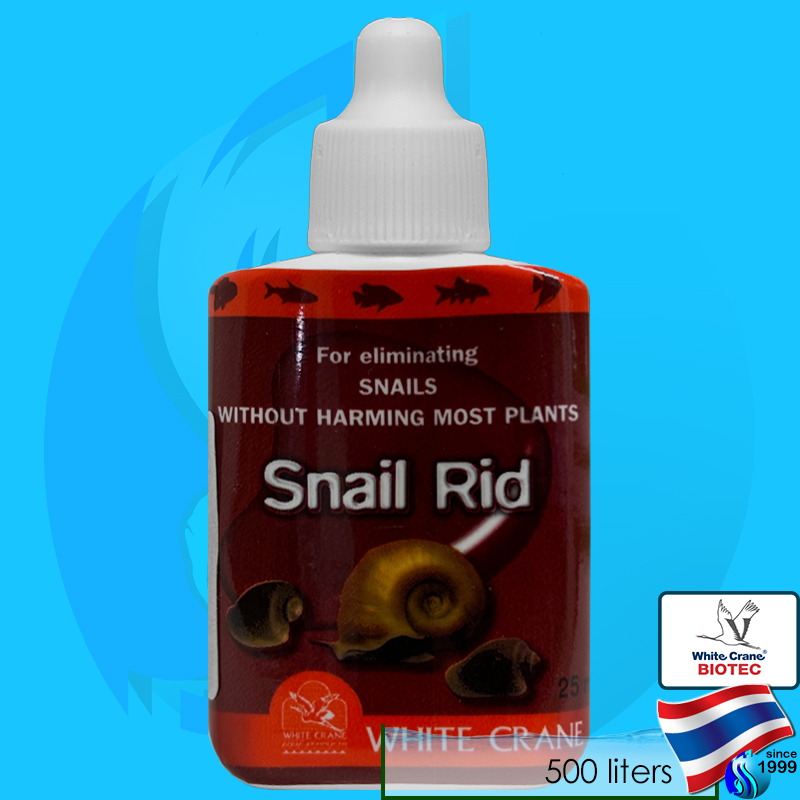 White Crane Snail Rid 25ml กำจัดหอยในตู้ปลา whitecrane snailrid ไวท์ ...