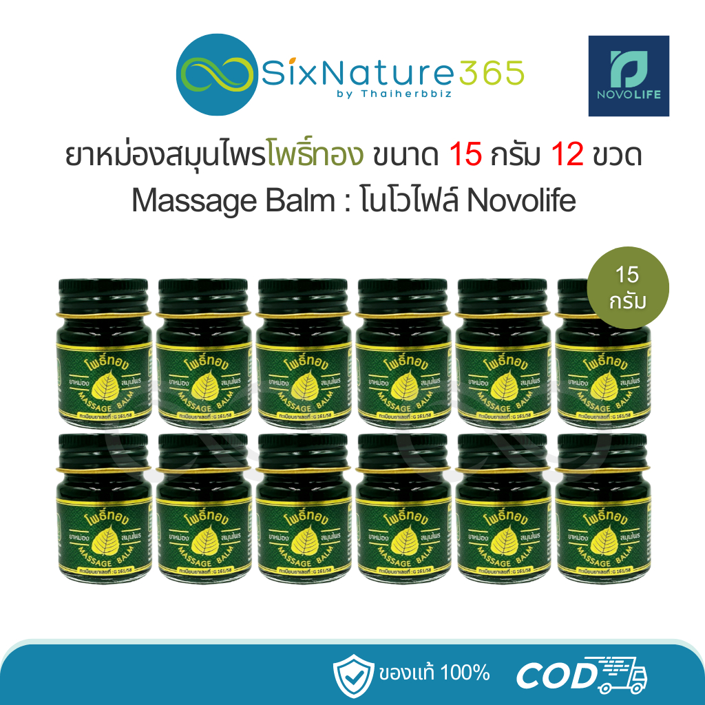ยาหม่องโพธิ์ทอง โนโวไลฟ์ Novolife - ยกโหล 12 ขวด | Shopee Thailand