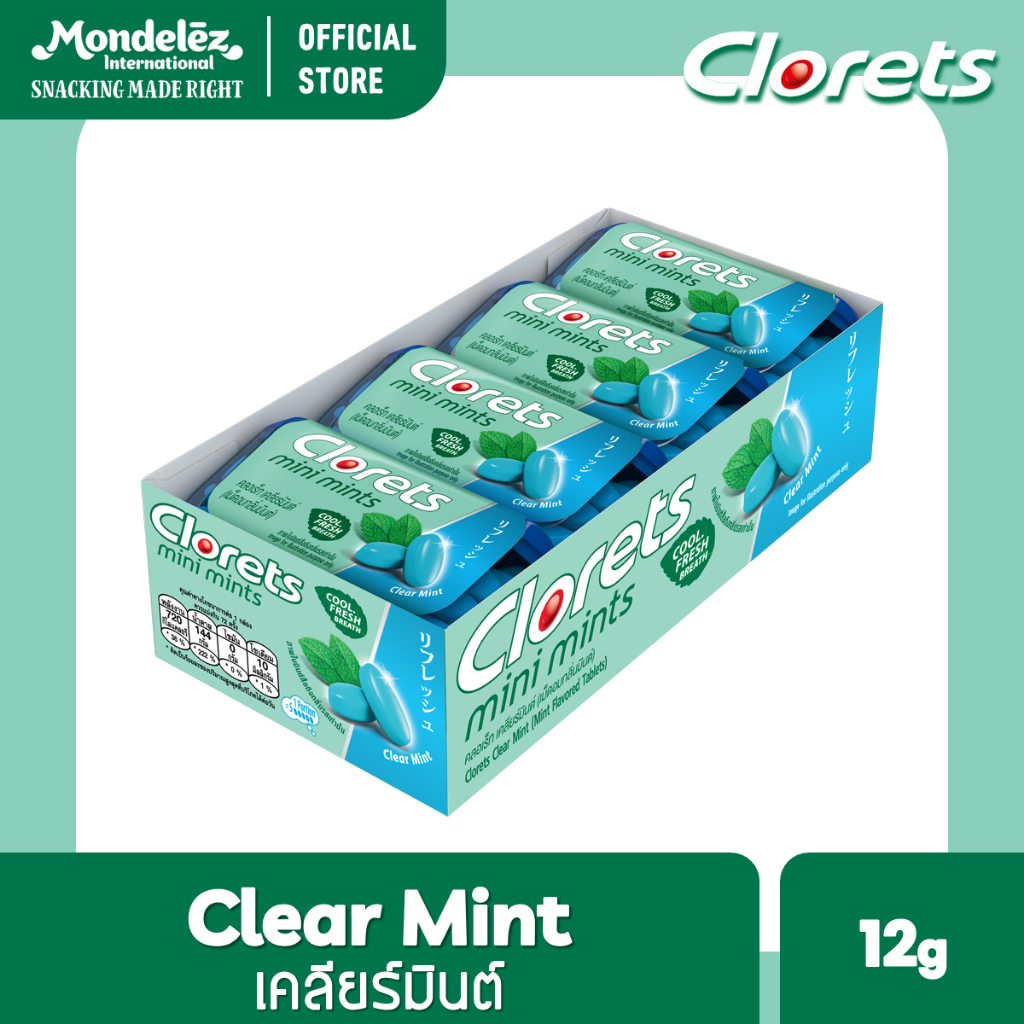 [แพ็ค 12 กล่อง] Clorets Mini Mints Clear Mint มินิ มินต์ เคลียร์มินต์ ...