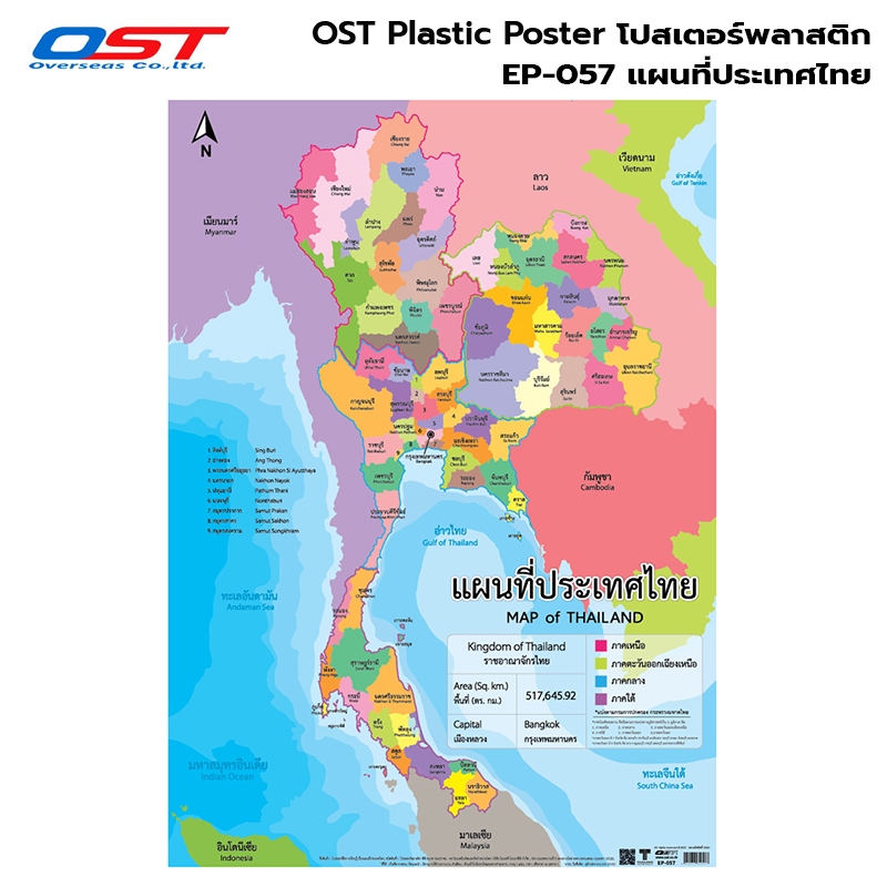 INTOP By OST Plastic Poster โปสเตอร์พลาสติก สื่อการเรียนรู้ แผนที่ ...