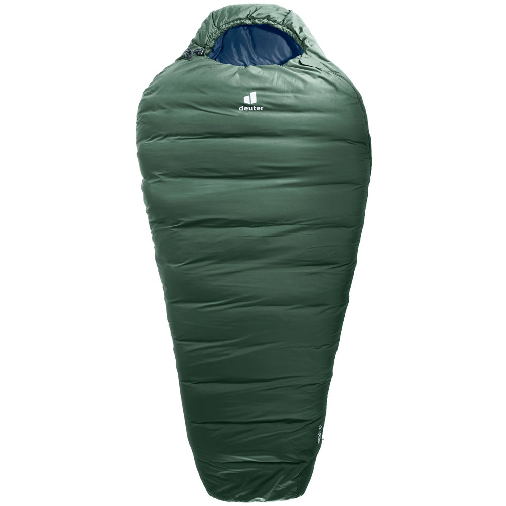 Sac De Couchage Deuter Orbit 0° EL Zip Left Ivy-Ink Extra Long - Confortable Et Robuste Pour Saison Transition