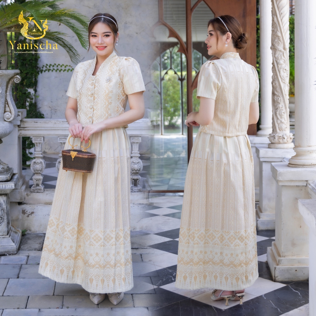 ชุดเซ็ทผ้าฝ้ายไทลื้อ ไซส์ XS-5XL ออกงาน ไปวัด ทำบุญ สวยสง่า ใส่สบาย พร้อมส่ง มุมมองที่ 2