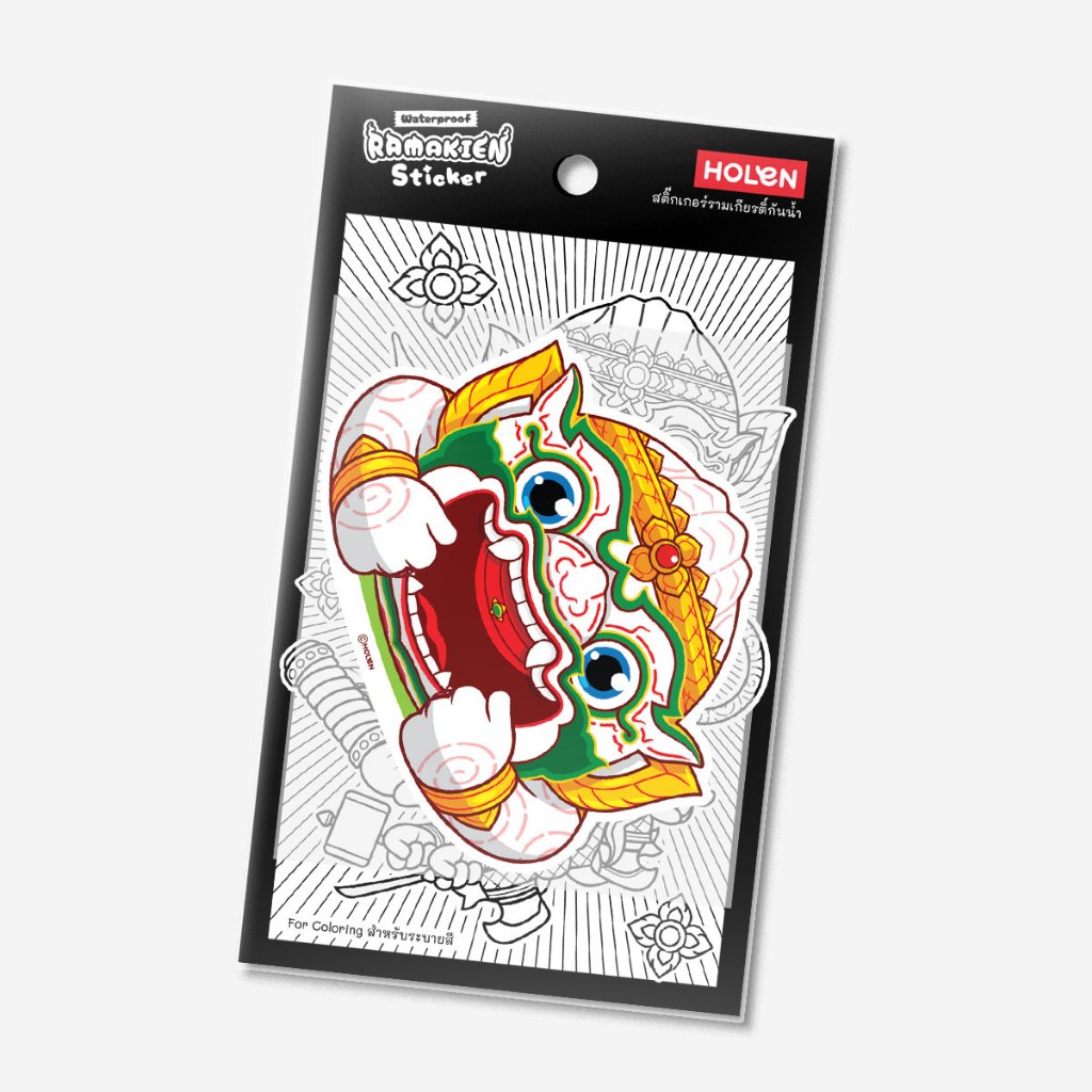 Waterproof Ramakien Sticker - Hanuman Aom Pub Pla - สติ๊กเกอร์ ...