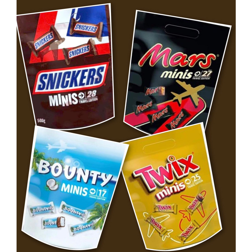 Chocolate Minis 500g จากเเบรนด์ดังรวม 5 แบรนด์ (Twix , Snickers , Mars ...