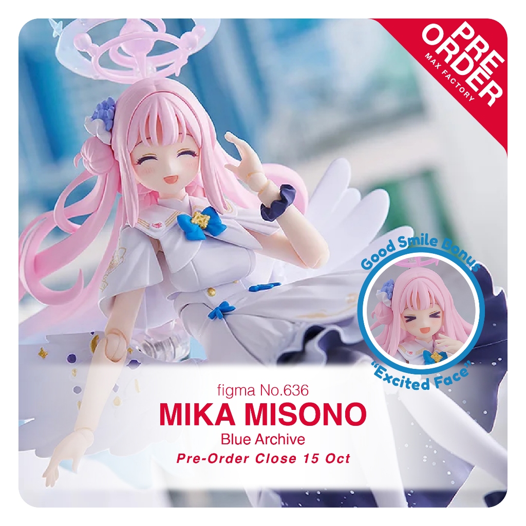 Max Factory Figma Mika Misono – Figura De Acción De Blue Archive Con Accesorios Y 3 Rostros