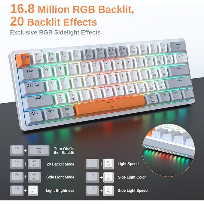 Redragon K642-RGB Akali Wired Gaming Mechanical Keyboard (Brown Sw EN ...