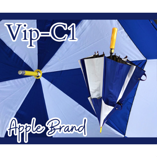 Apple Umbrella ร่มกอร์ฟ 28นิ้ว สลับสี UVดำ โครงไฟเบอร์สีเหลือง ด้ามจับฟองน้ำ (VIP-C1)