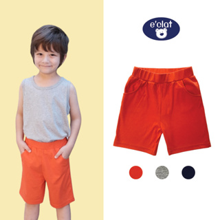 Eclat กางเกงขาสั้น เด็กผู้ชาย 1-6 ปี เอวยางยืด มีกระเป๋า ผ้า คอตตอนเจอร์ซี่ สวมใส่สบาย sku:7618