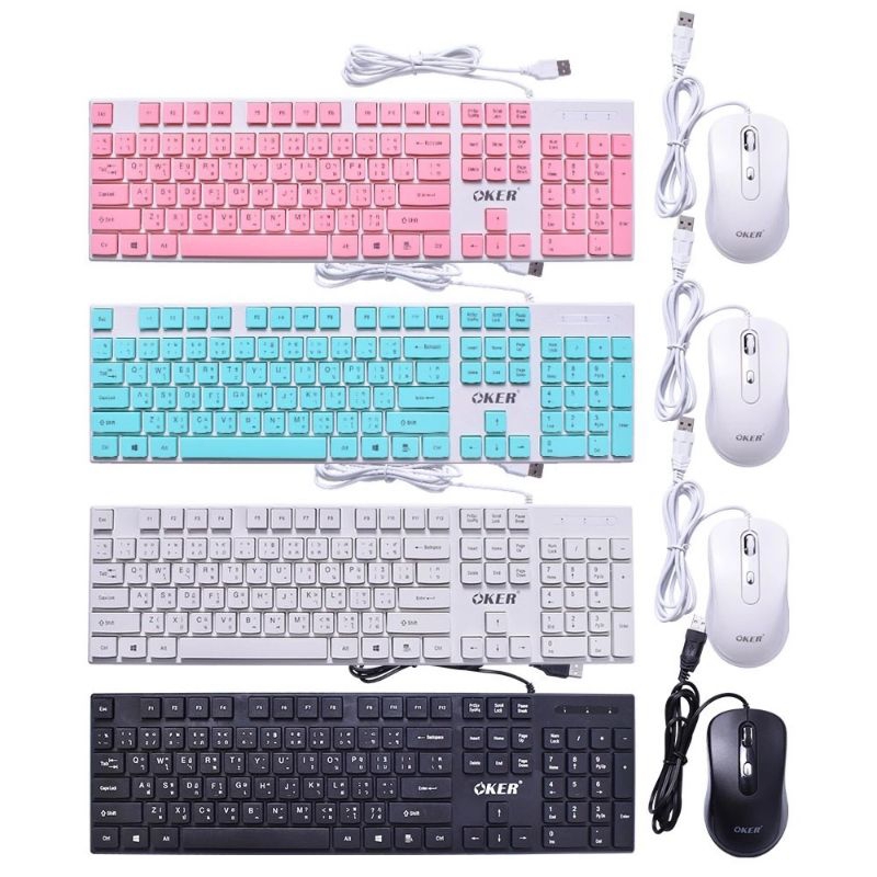 พร้อมส่ง-oker-km-378ชุดคีย์บอร์ด-เมาส์-keyboard-mouse-combo-set-ชุดคีย์บอร์ด-เมาส์ใซ้กับคอมพิวเตอร์-โน็ตบุ็ค