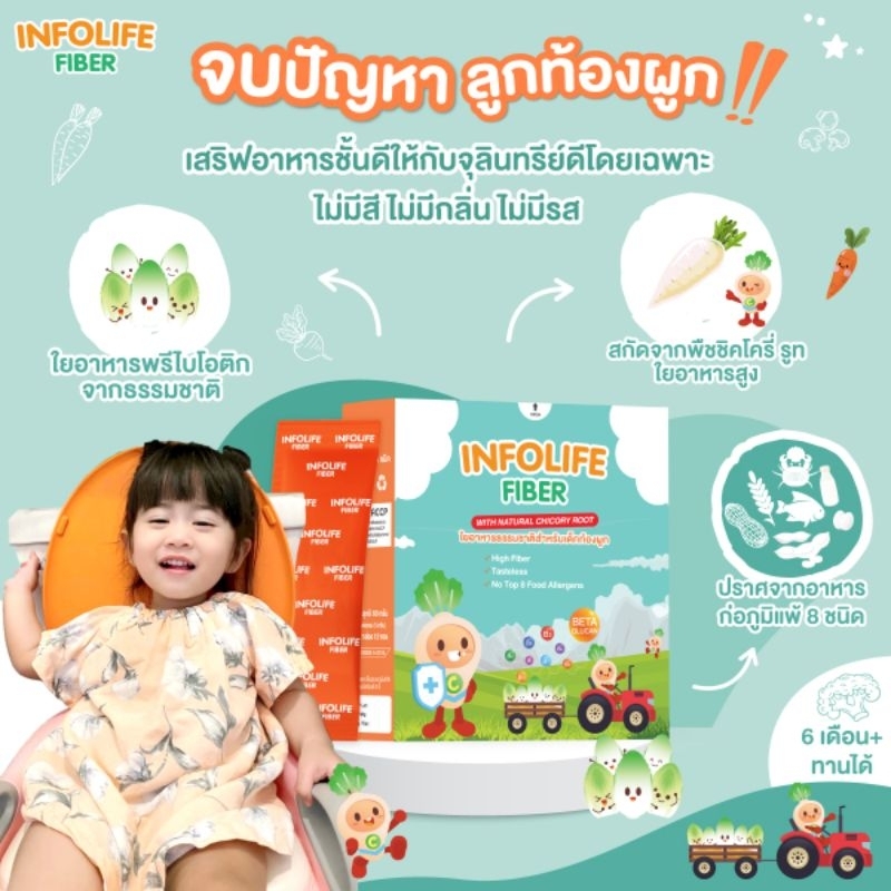 infolife-fiberอินโฟว์ไลฟ์-ไฟเบอร์ใยอาหารสำหรับเด็กท้องผูก-เด็กไม่ทานผัก-ขับถ่ายลำบากชนิดกล่องทดลองกิน