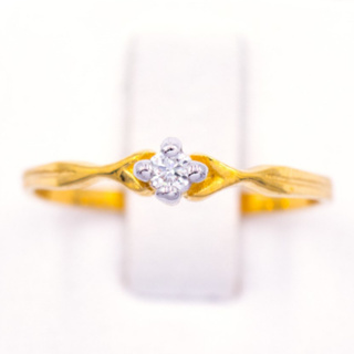 แหวนชู เม็ดเดี่ยว ดีไซด์เก๋ๆ  💍⛓ แหวนเพชร แหวนทองเพชรแท้ ทองแท้ 37.5% (9K) ME626