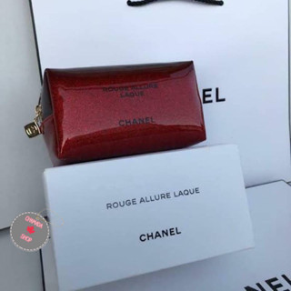 Chanel กระเป๋า เครื่องสำอางค์ หนังเเก้ว♥️♥️